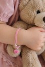 Gratis rosa hjertearmbånd m/sølvlås, 15cm, VED KJØP OVER KR 298,- thumbnail