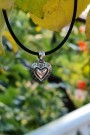 Lekkert sølv anheng, hjerte, oxydert thumbnail