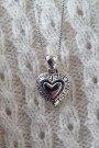 Lekkert sølv anheng, hjerte, oxydert thumbnail