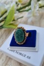 Lekker bronse ring m/grønn sten (Grønn Aventurin) thumbnail