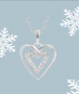 Lekkert hjertesmykke m/zirconia thumbnail