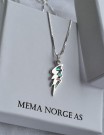 Sølv anheng, nordlys, perlemor thumbnail