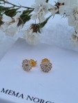Lekre sølv forgylt ørepynt, margeritt
