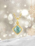 Sølv forgylt anheng m/Amazonite