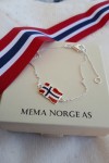 Sølv armbånd, flagg m/emalje