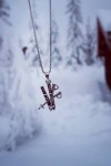 Sølv anheng, ski/staver