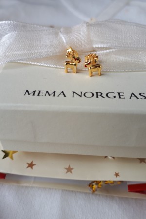 Sølv forgylt ørepynt, rein