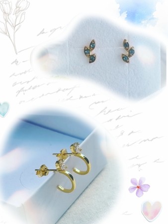 2pk sølv forgylt ørepynt