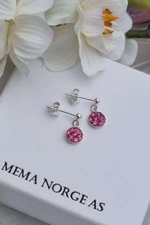 Søte ørepynt med rosa stener