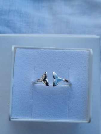 Hvalhale, sølv ring
