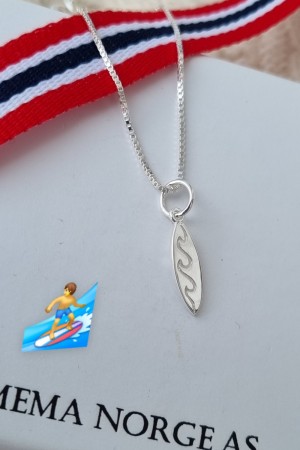 Surfebrett, sølv anheng