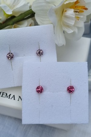 Sølv ørepynt, 2 pk diskokuler, 4mm