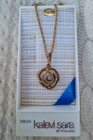 Bronse anheng, rose, Vintage fra 70-tallet, Design: Kalevi Sara of Finland, kun 1 stk