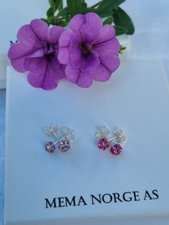 Sølv ørepynt, 2 pk diskokuler, 4mm