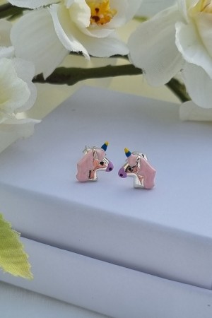 Sølv ørepynt, unicorn/enhjørning